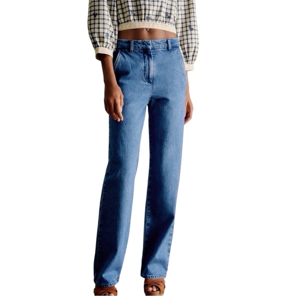 Sezane Denim - ✨ NEW WITH TAGS ✨SÉZANE ~ LINO TROUSER  in 
Indigo Blue Size 36 (US 4)✨